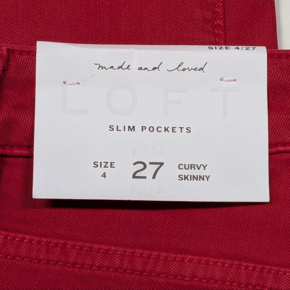 LOFT Curvy Skinny Women's Red Jeans